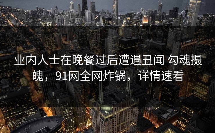 业内人士在晚餐过后遭遇丑闻 勾魂摄魄，91网全网炸锅，详情速看