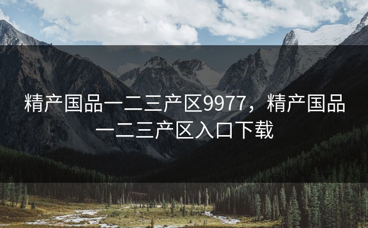 精产国品一二三产区9977,精产国品一二三产区入口下载